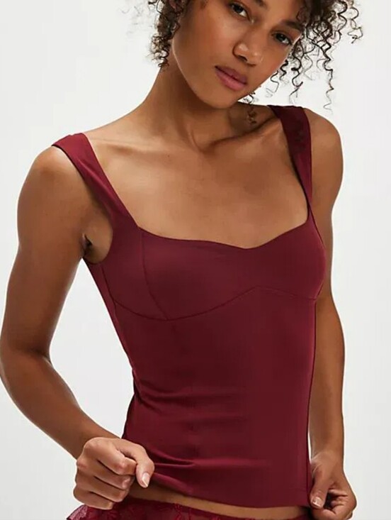 Free People Tops - Free People Intimately Somewhere Sometime Tank Burgundy Wine Red Small